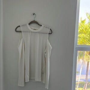Elie Tahari White Cold Shoulder Top